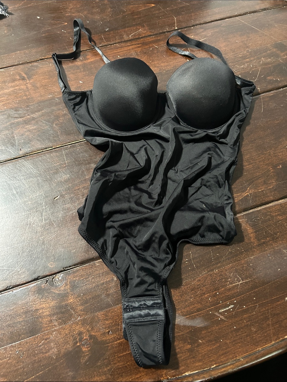 Black Bodysuit Shapewear with Underwire Cups size Medium like new